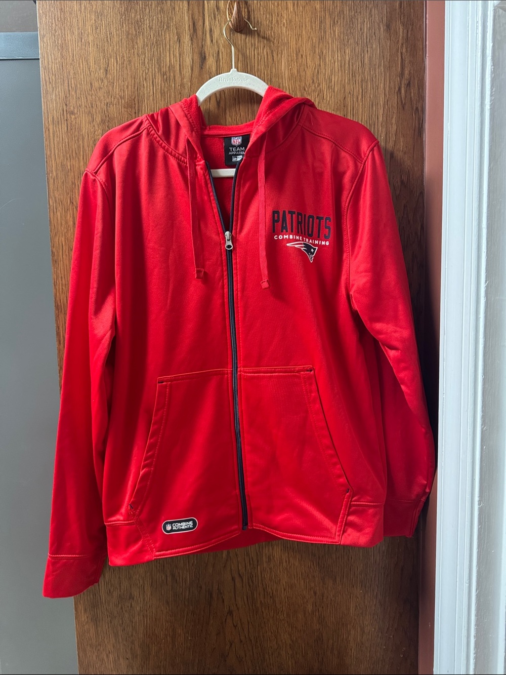 Patriots Red Full-Zip Hoodie Sweatshirt